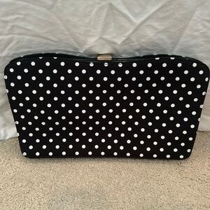 Nicole Miller black and white polka dot purse